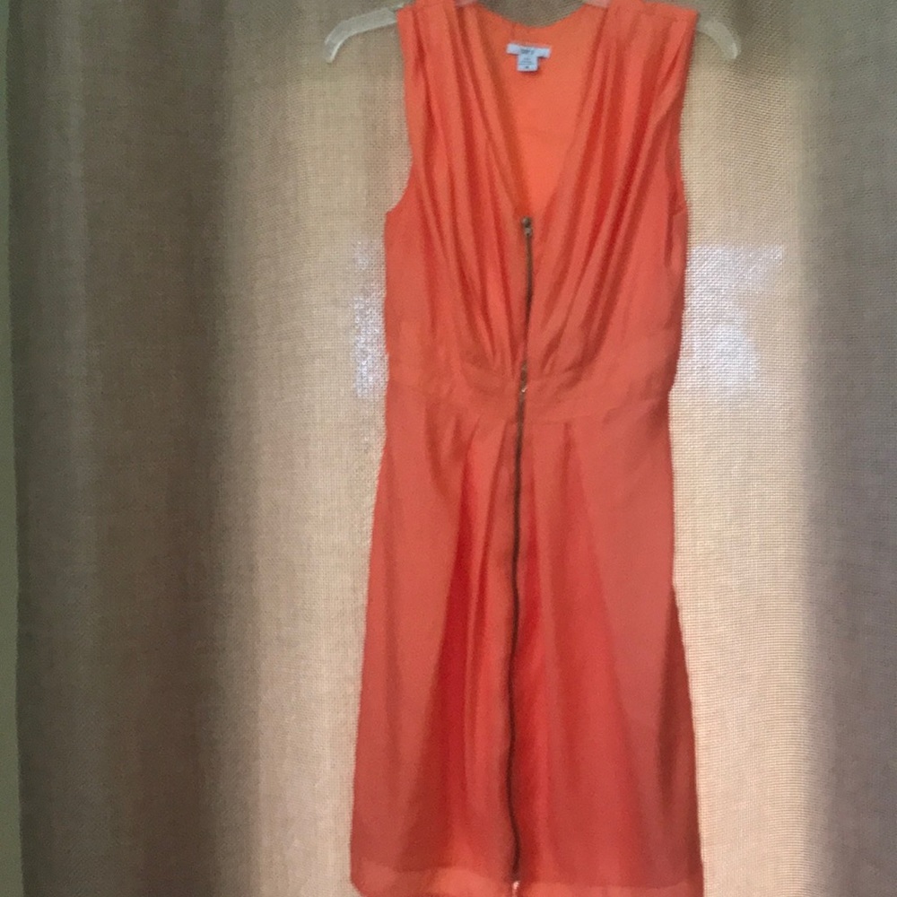 Bar lll dress orange, zipper front